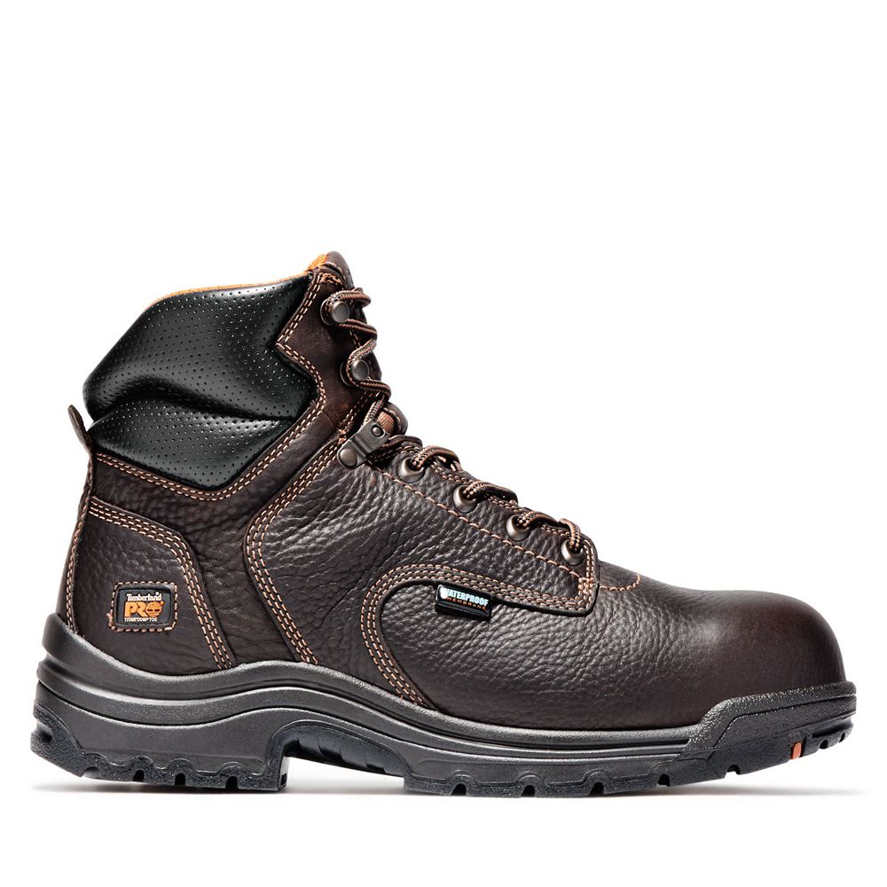 Timberland Μποτακια Εργασίας Ανδρικα Βαθυ Καφε - Pro® Titan® 6\" Comp Toe - Greece 0156483-SO